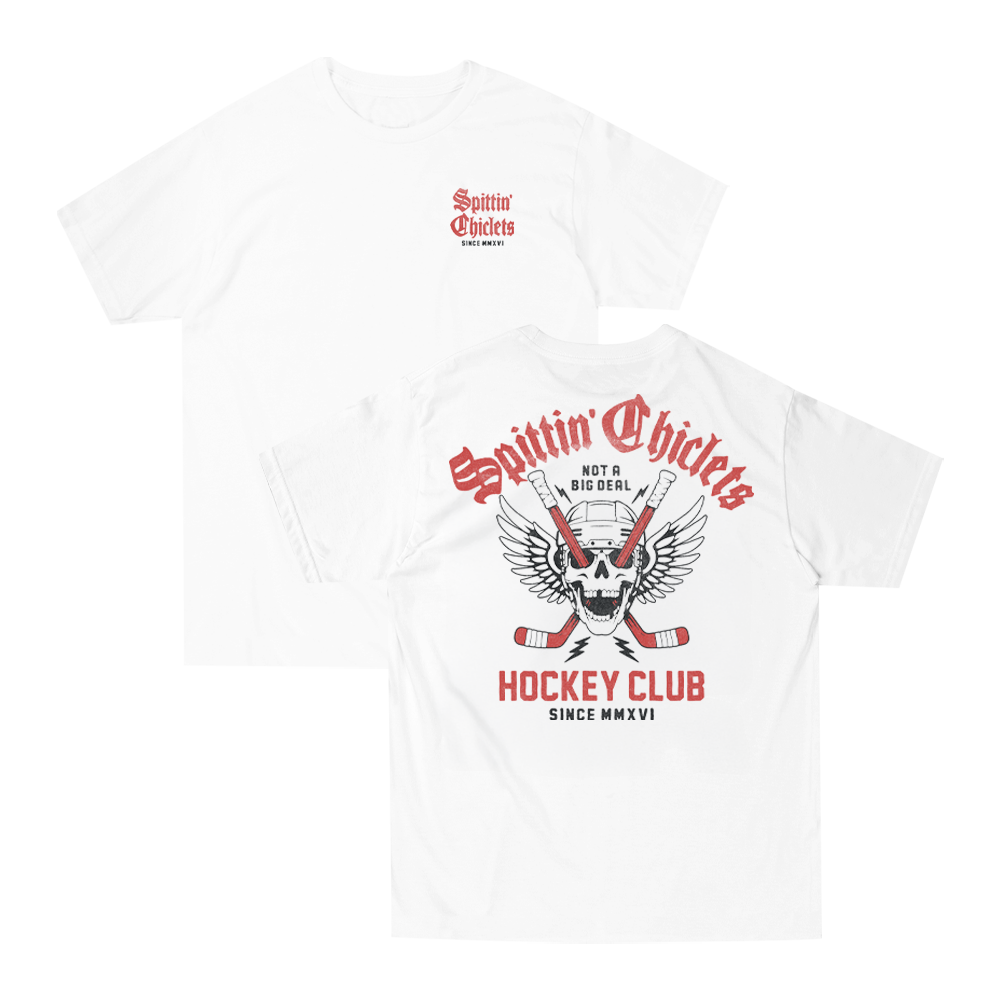 SC Skull Wings Tee, White, front and back