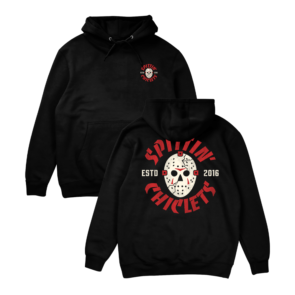 SC Mask Hoodie, Black, front and back