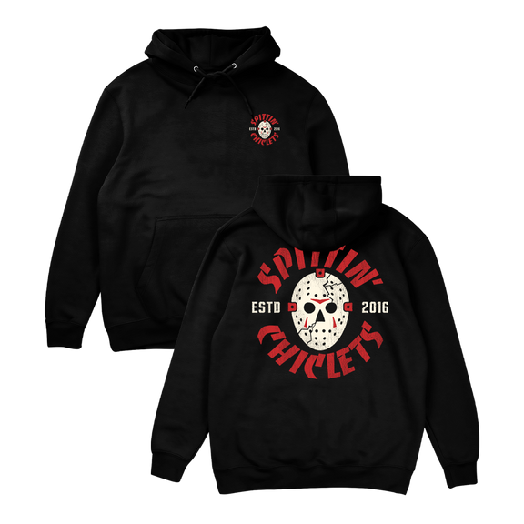 SC Mask Hoodie, Black, front and back