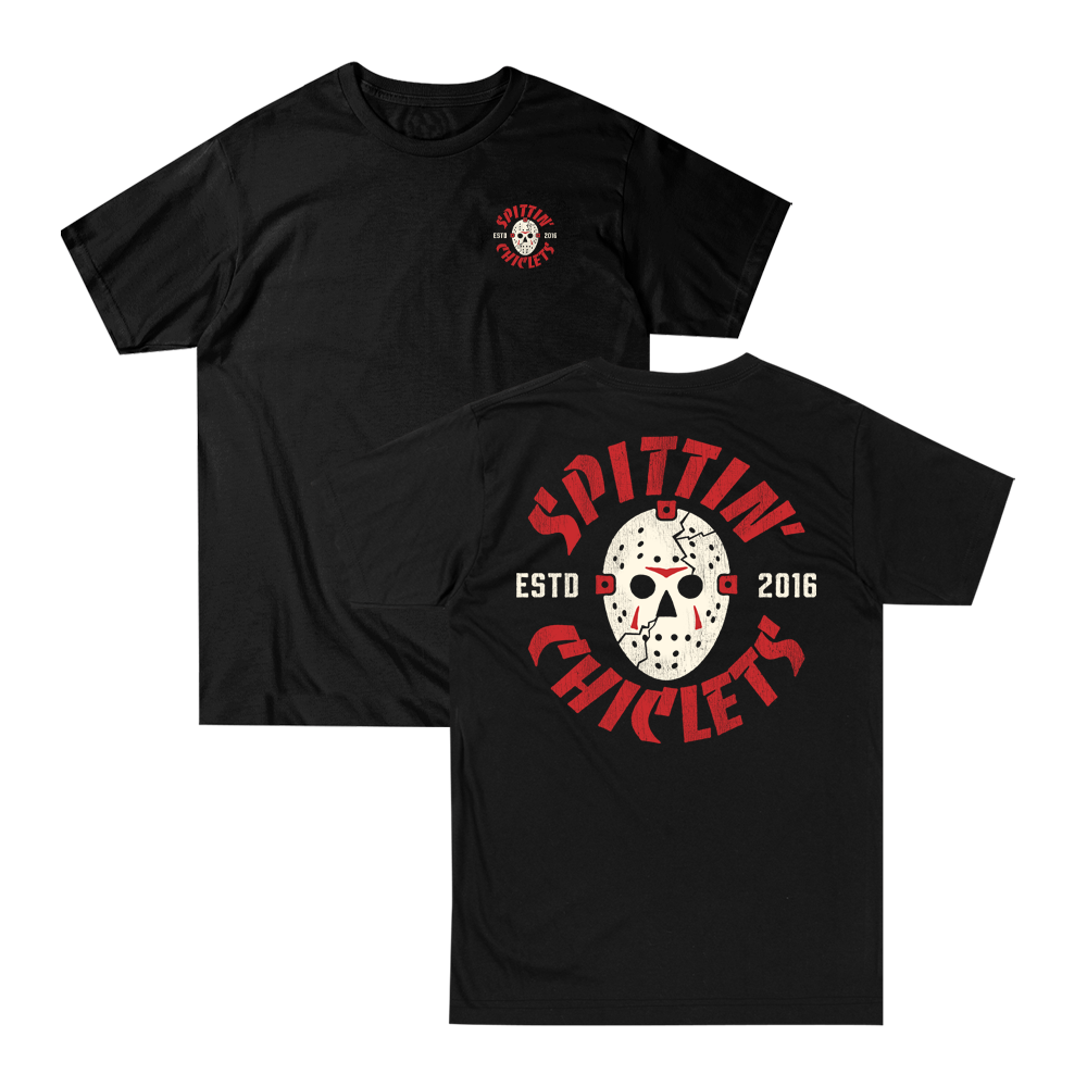SC Mask Tee, Black, front and back