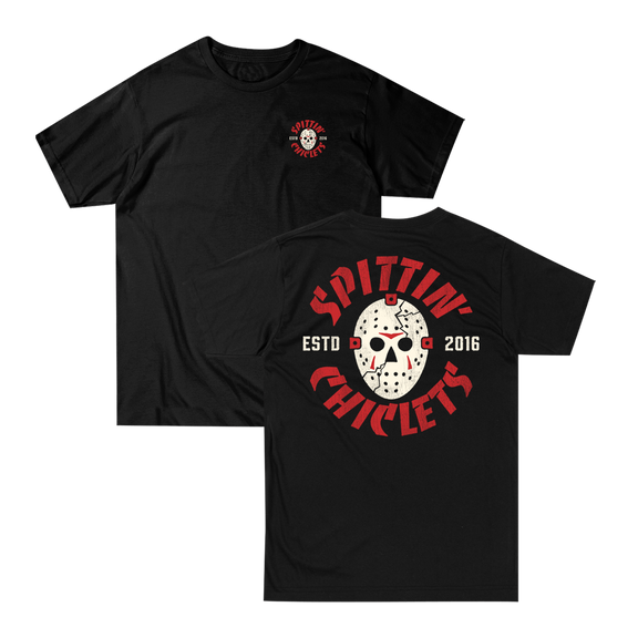 SC Mask Tee, Black, front and back